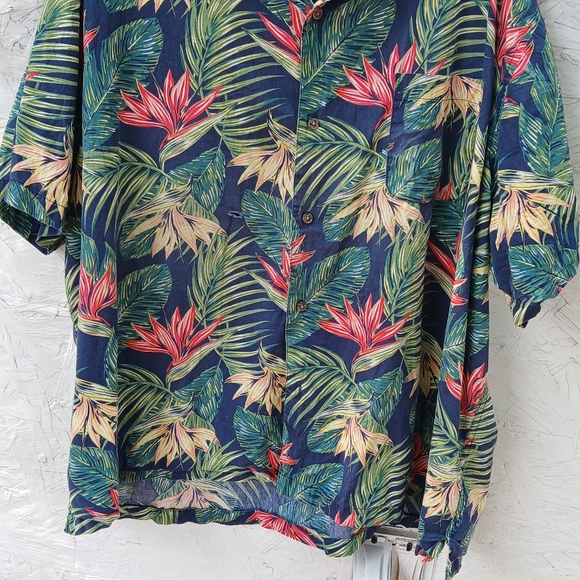 28 PALMS HAWAIIAN 2XL SHIRT Casual dress button-up bird of paradise Multicolor - Picture 4 of 8